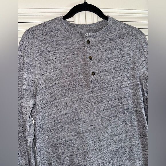 J.Crew Men’s Long Sleeve Grey‎ Heather Henley Size S - Picture 2 of 11